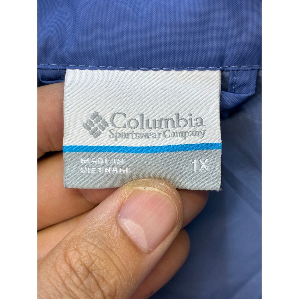 Columbia Full Zip Windbreaker Jacket Womens XL Blue Outdoor Hiking Lightweight - Picture 6 of 12